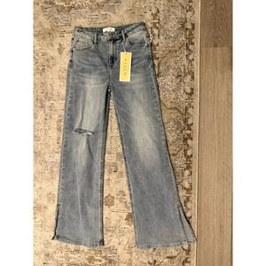 Risen Jeans - High Rise Distressed Wide Flare Jeans - RDP5385‎